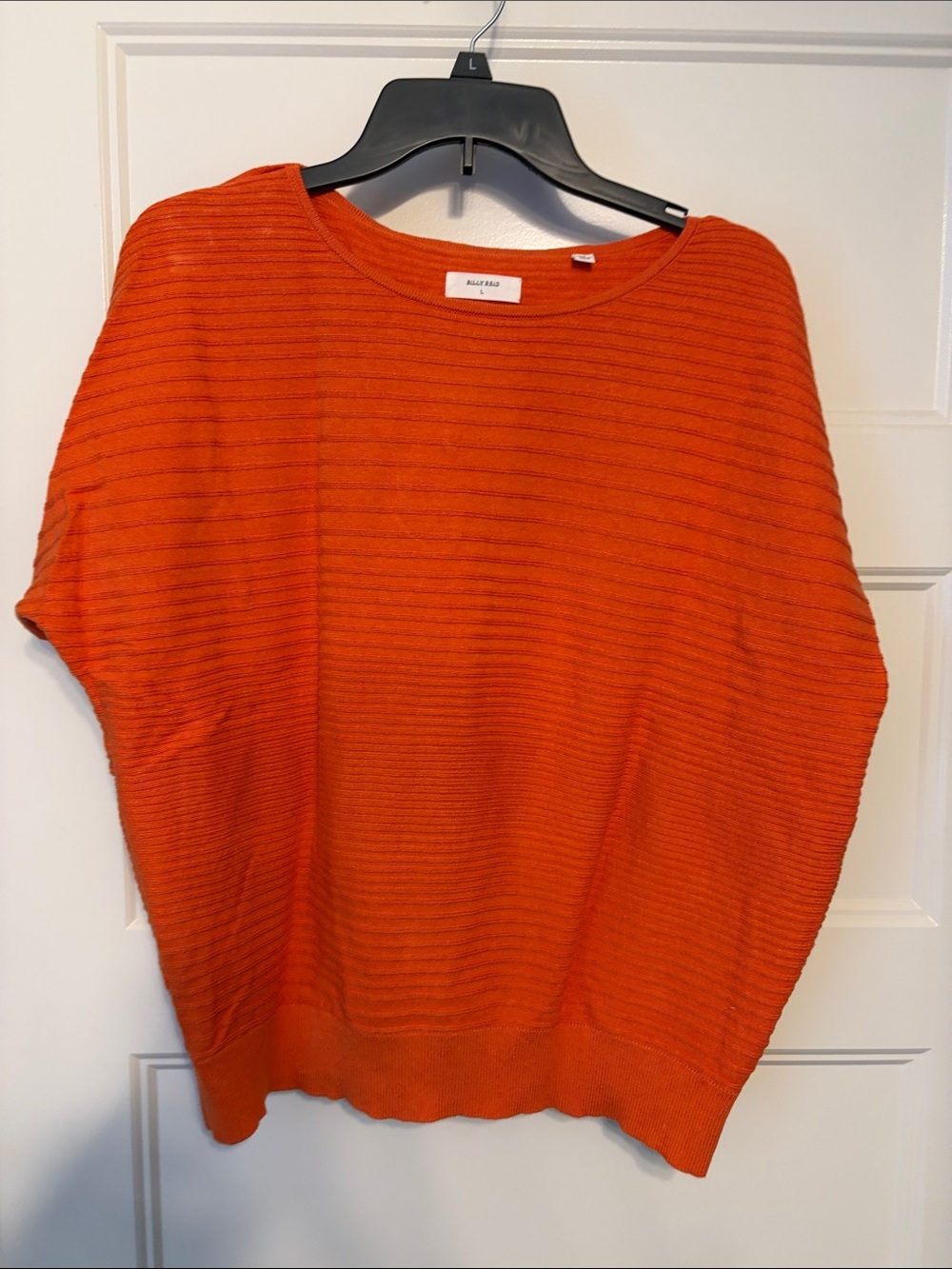 Billy Reid Orange Ribbed Knit Top